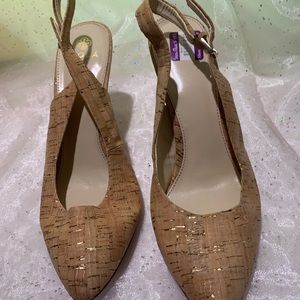 Tan with god detail sling backs by Isola